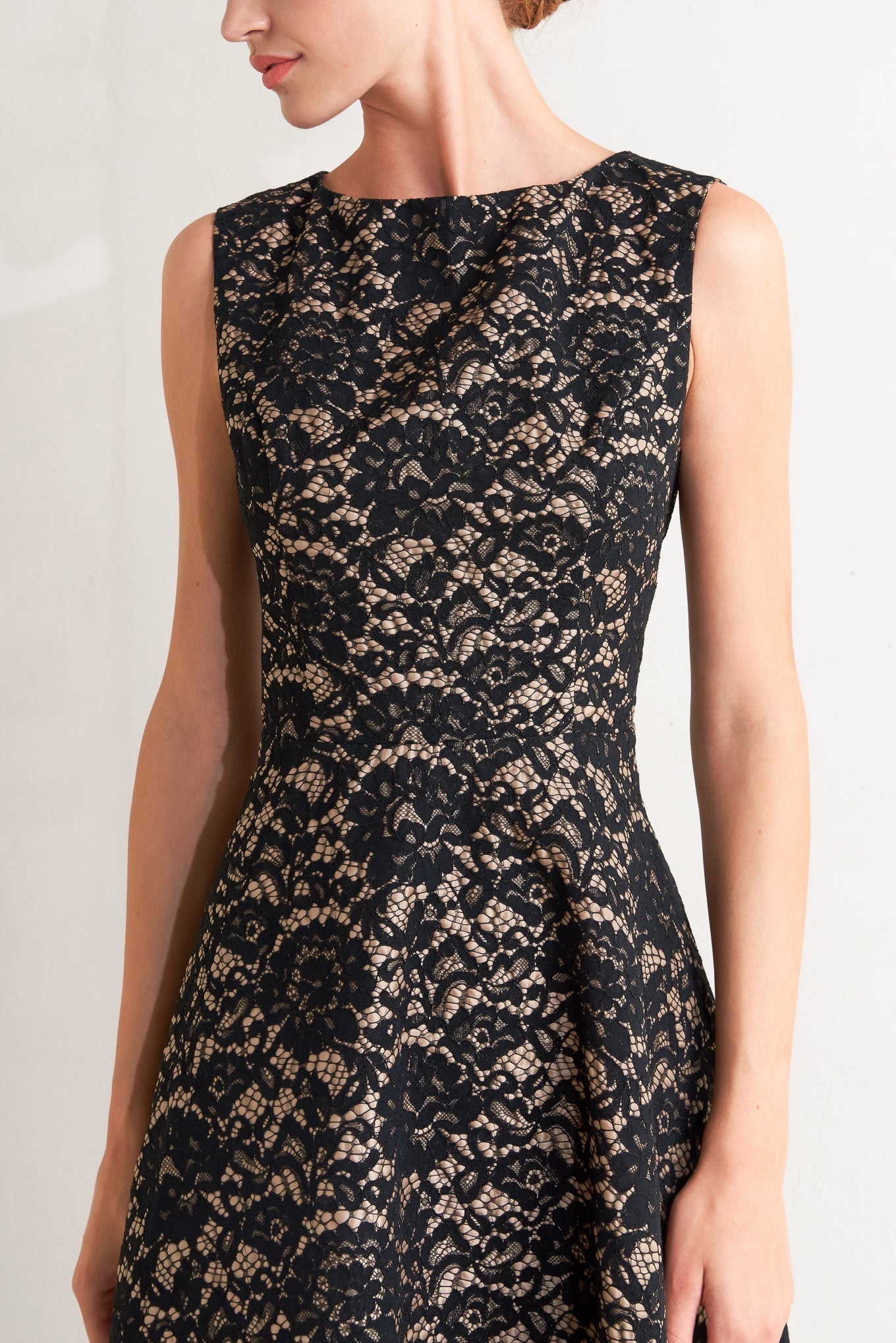 NIGHTFALL CHIC LACE WOVEN MIDI DRESS Flying Tomato